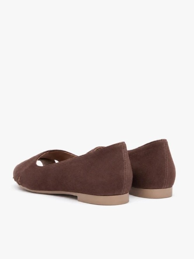 Brązowe baleriny peep toe