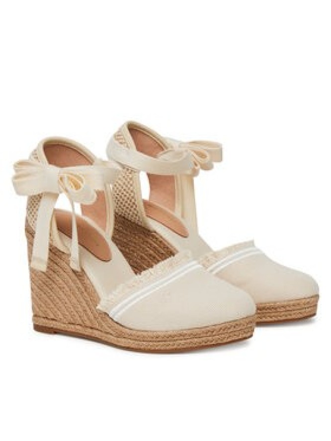 Tommy Hilfiger Espadryle Fringe Canvas High Wedge FW0FW08878 Écru