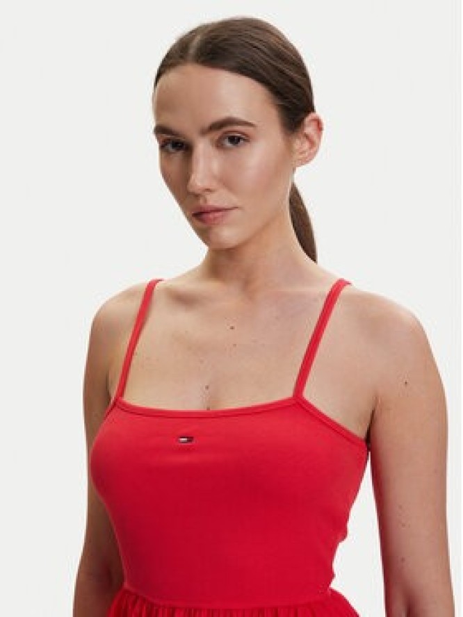 Tommy Jeans Sukienka letnia DW0DW22352 Czerwony Slim Fit