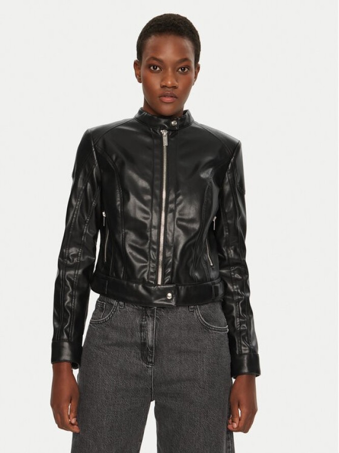 Marciano Guess Kurtka skórzana 5RGL12 7255A Czarny Regular Fit