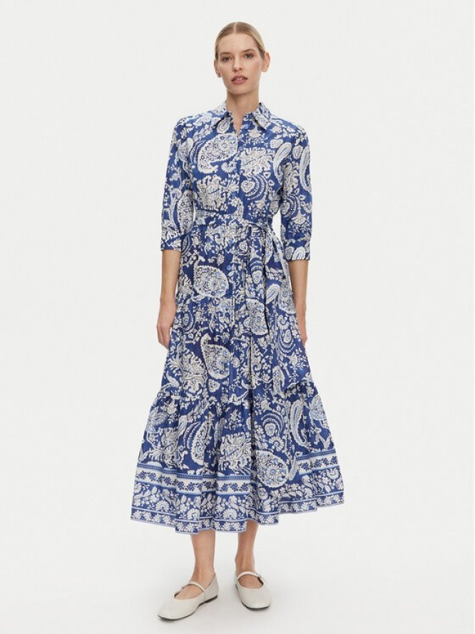 Luisa Spagnoli Sukienka koszulowa Pandoro 542129 Niebieski Regular Fit