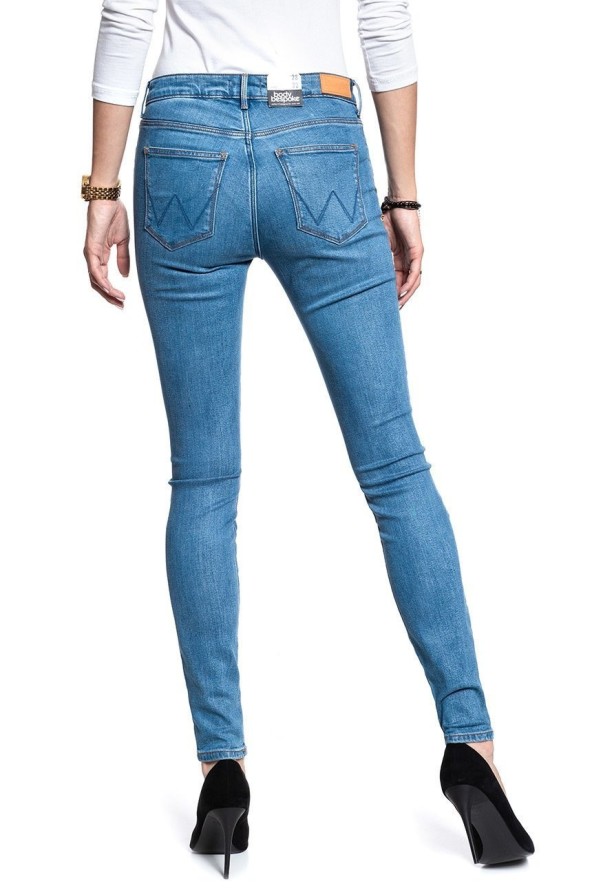 WRANGLER SKINNY DAMSKIE SPODNIE JEANSOWE SOFT WORN W28KJE12P 112128280
