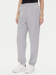 Calvin Klein Jeans Spodnie dresowe Monologo LV047B235G Szary Regular Fit