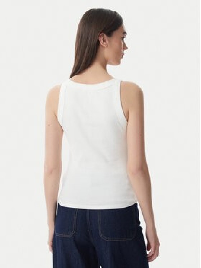 Tommy Jeans Top Ess Logo DW0DW22806 Kremowy Slim Fit