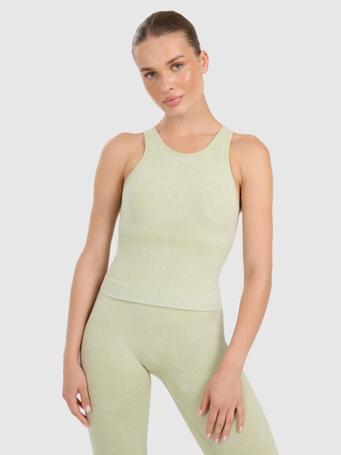 4F Top do jogi i pilatesu slim szybkoschnący damski - zielony XS/S