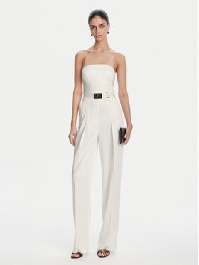Elisabetta Franchi Kombinezon TU05152E2 100 Écru Regular Fit