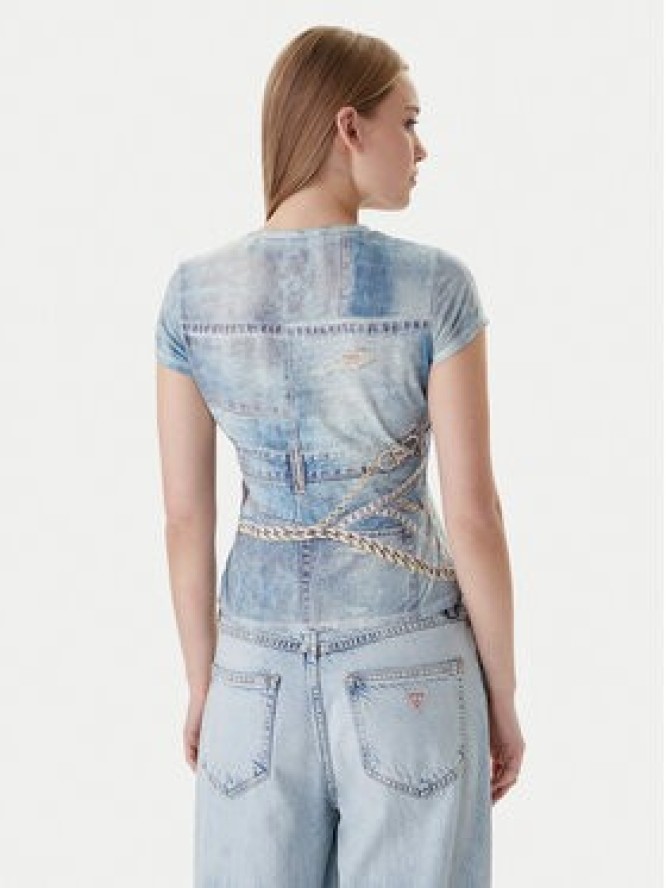 Guess T-Shirt W6RI52 KCCG0 Niebieski Regular Fit