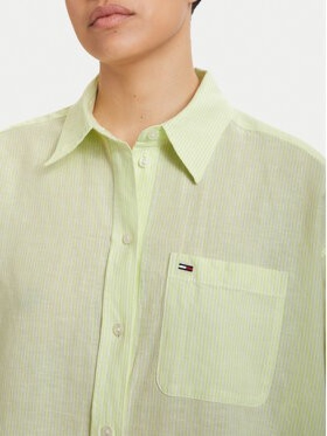 Tommy Jeans Sukienka koszulowa DW0DW22344 Zielony jasny Relaxed Fit
