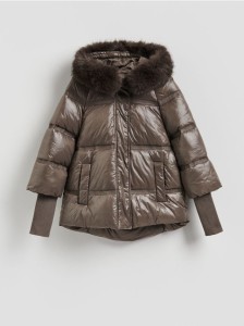 Pikowana kurtka - brązowy