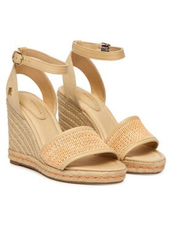 Tommy Hilfiger Espadryle High Wedge Espad FW0FW09471 Beżowy jasny