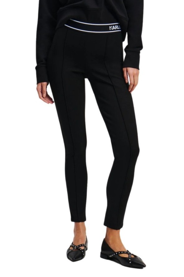 KARL LAGERFELD Czarne damskie legginsy, Rozmiar XS