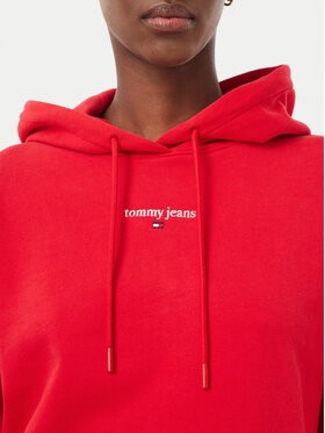 Tommy Jeans Bluza Classic Logo DW0DW23537 Czerwony Regular Fit