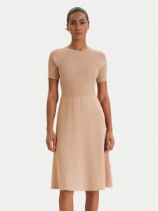 Armani Exchange Sukienka dzianinowa XW001885 AF10352 Beżowy Regular Fit