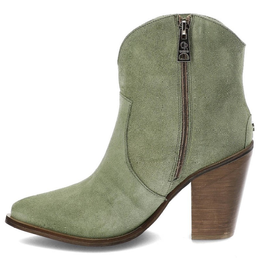 Zielone Botki Carinii Kowbojki Na Obcasie