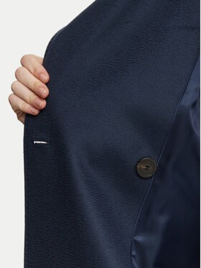 Weekend Max Mara Płaszcz wełniany Resina 2625016021 Granatowy Regular Fit