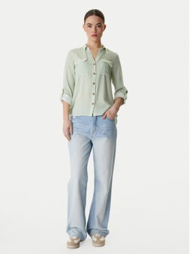 Vero Moda Koszula Bumpy 10275283 Zielony Regular Fit