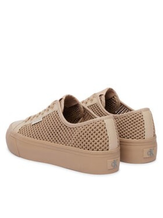 Calvin Klein Sneakersy Vulc Flatf Lace Up Lin Mesh HW0HW02971 Beżowy