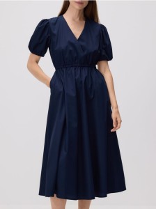 Sukienka z bufkami - granatowy