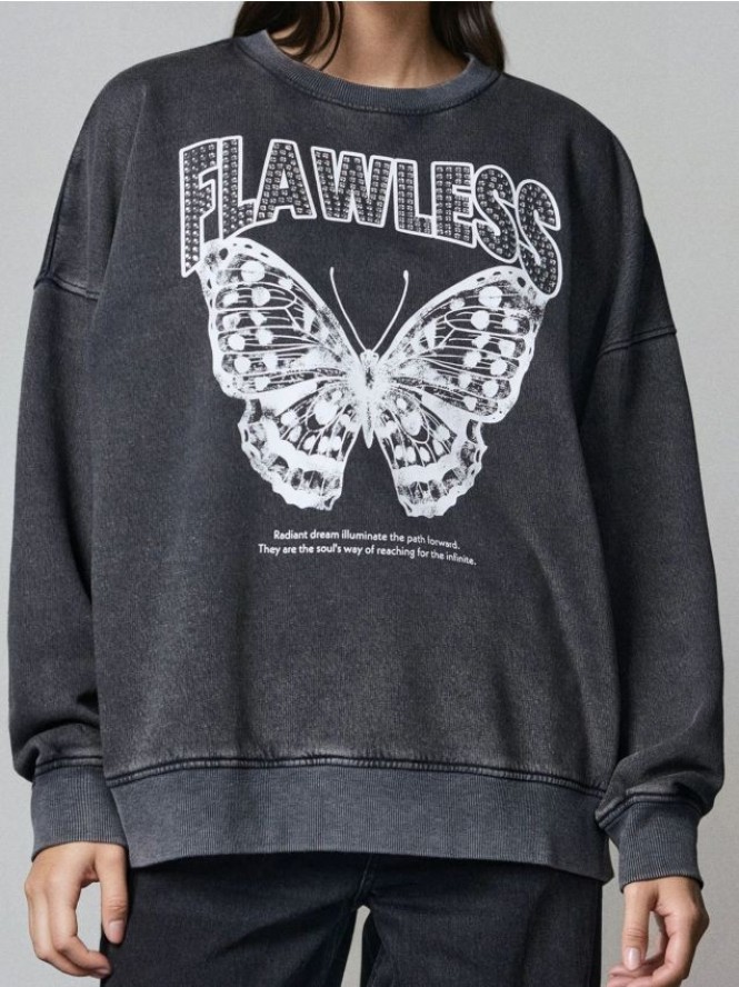 Bluza crewneck - szary