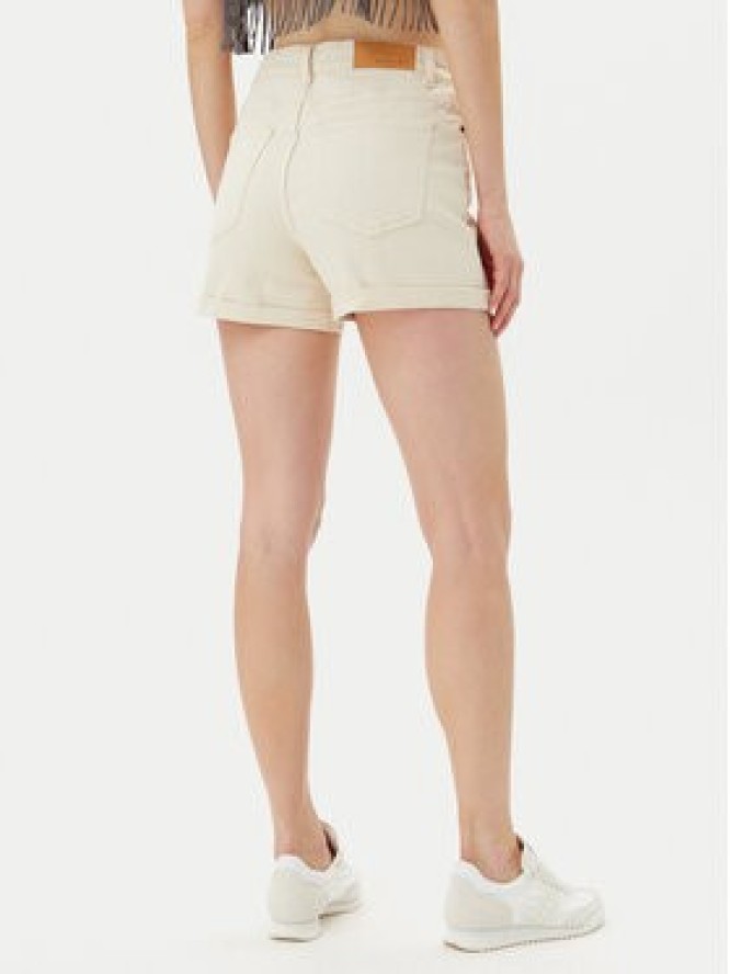 Noisy May Szorty jeansowe Moni 27029546 Beżowy Slim Fit