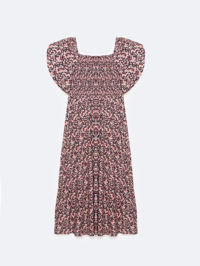 Sukienka damska midi z wiskozy z motywem kwiatowym Bler 000