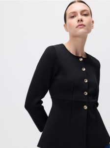 Sweter z ozdobnymi guzikami - czarny