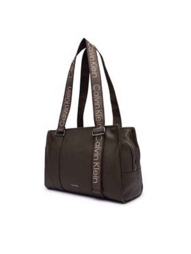 Calvin Klein Torebka Webbing Adj Strap Tote LV04F3644G Brązowy