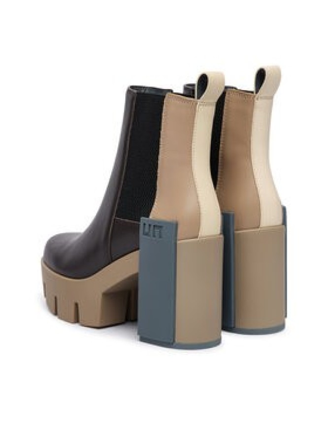 United Nude Botki Grip Chelsea Mid V 1103316116 Brązowy ciemny