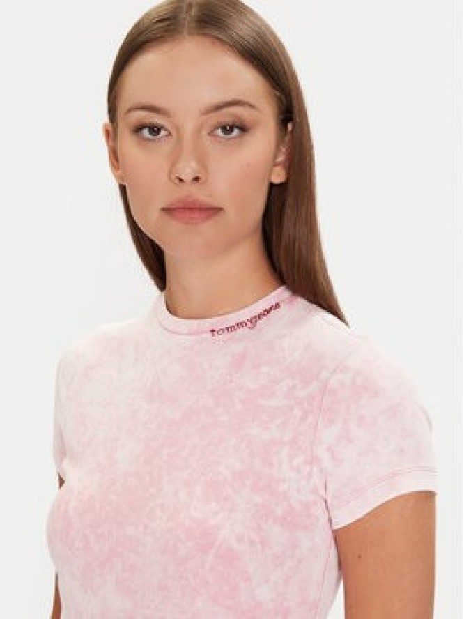 Tommy Jeans T-Shirt DW0DW21531 Różowy Slim Fit