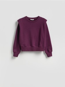 Bluza z poduszkami na ramionach - ciemnofioletowy
