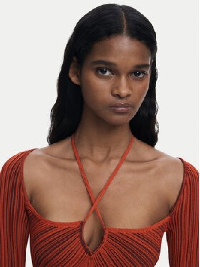 Desigual Sukienka koktajlowa Marlene 25WWVF08 Pomarańczowy Slim Fit