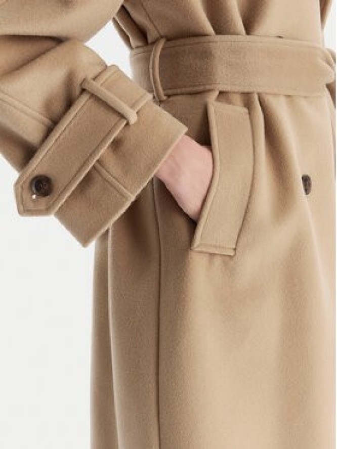 Marella Płaszcz wełniany Tenna 2523016071 Beżowy Regular Fit