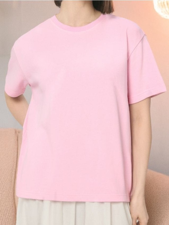 Bluza z krótkim rękawem - różowy