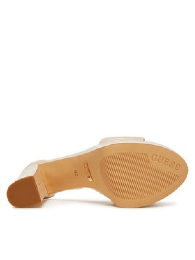 Guess Sandały FLJSET LEA03 Écru