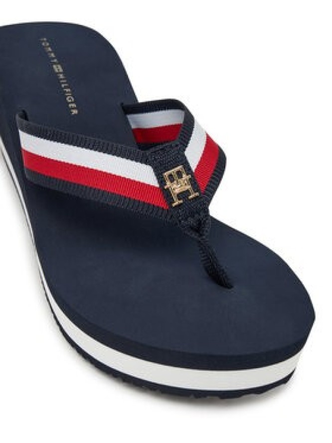 Tommy Hilfiger Japonki Th Corporate Wedge Beach Sandal FW0FW08520 Granatowy