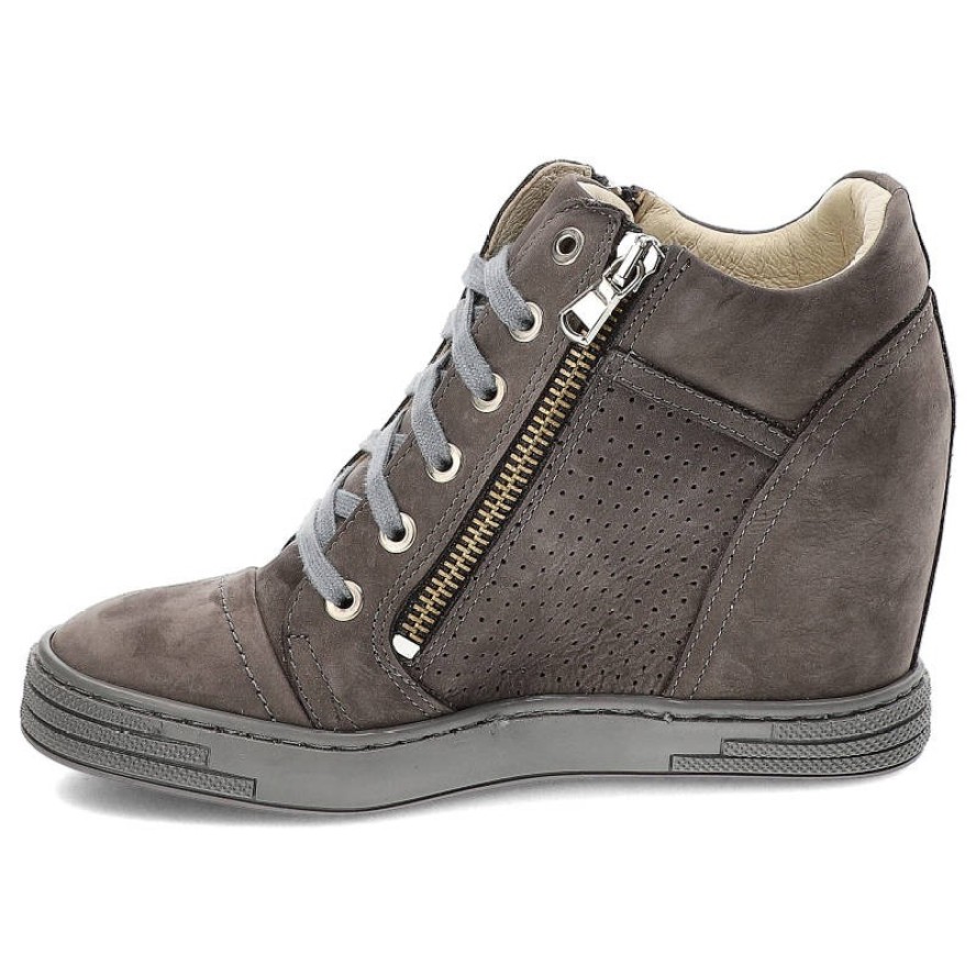 Szare Botki Baldaccini Damskie Buty Na Koturnie