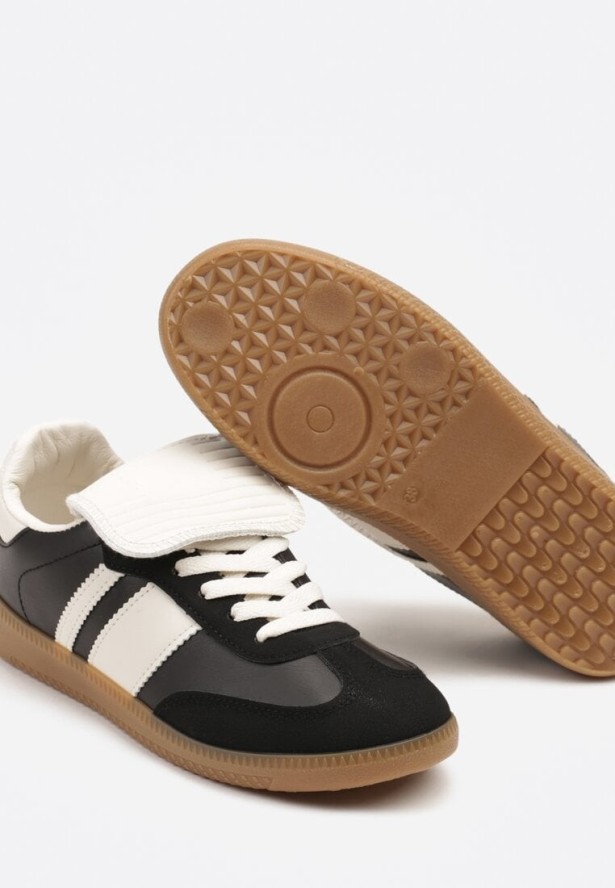 Czarne Sneakersy Tenisówki Ozdobione Wywinięciem Myrloria