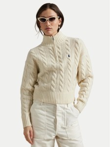 Polo Ralph Lauren Sweter 211972130003 Écru Relaxed Fit