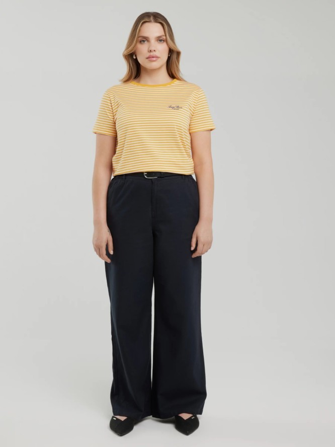 Koszulka damska w paski żółto-biała Zenaida 703