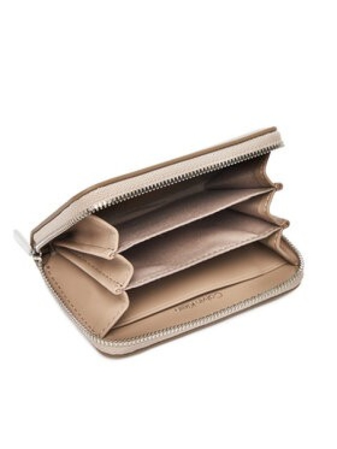 Calvin Klein Portfel Foil Logo Medium Zip Around LV04F1091G Beżowy
