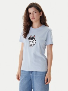 KARL LAGERFELD T-Shirt A1W17128 Błękitny Regular Fit