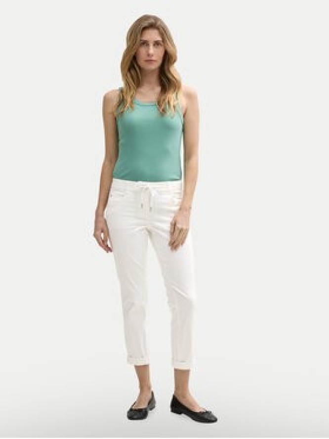 Tom Tailor Spodnie materiałowe 1040963 Biały Tapered Fit