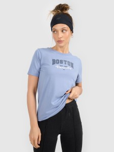 4F T-shirt regular z nadrukiem damski - niebieski XL