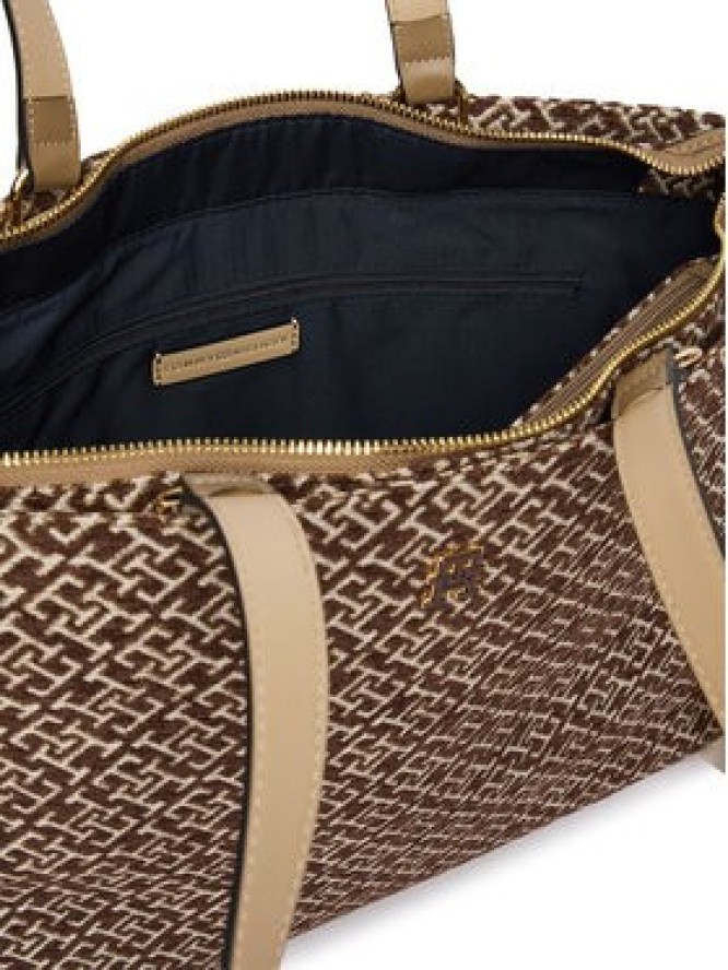Tommy Hilfiger Torebka Th Jacquard Tote AW0AW19009 Brązowy
