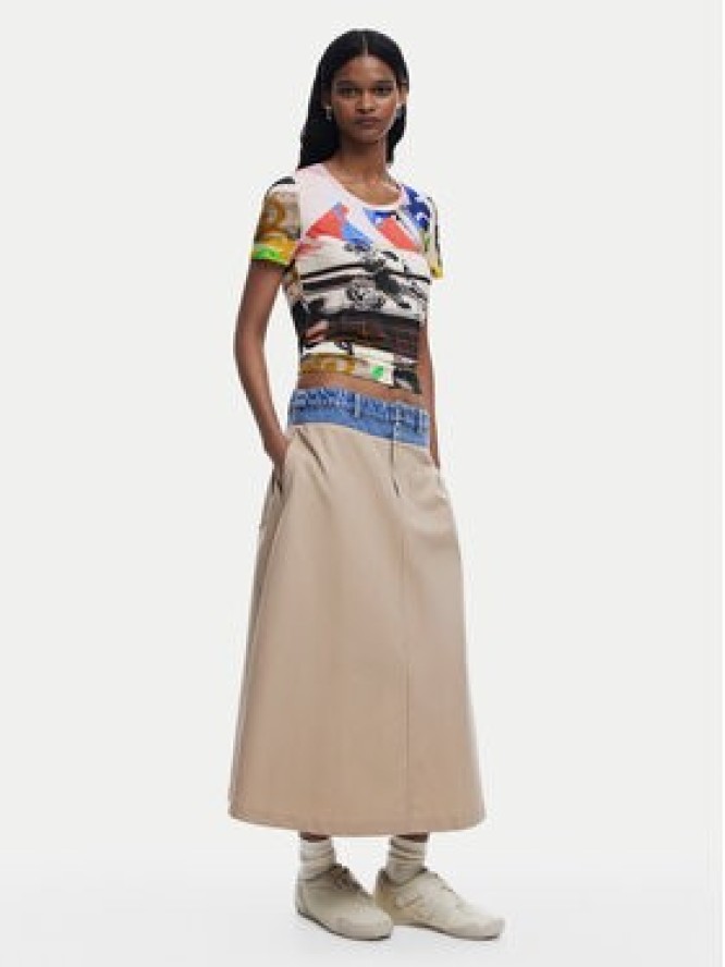 Desigual T-Shirt Collage 25SWTK14 Kolorowy Regular Fit