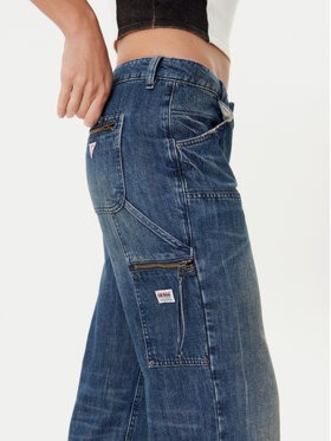 Guess Jeansy W5YA2E D5R0D Granatowy Straight Leg