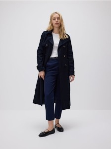 Spodnie chino z paskiem - granatowy