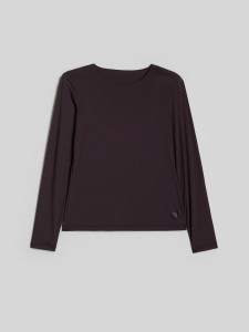 4F Longsleeve treningowy slim szybkoschnący damski - brązowy S
