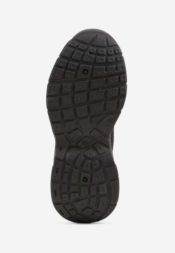 Czarne Sneakersy Vices na Grubej Podeszwie z Tłoczeniami Nativine