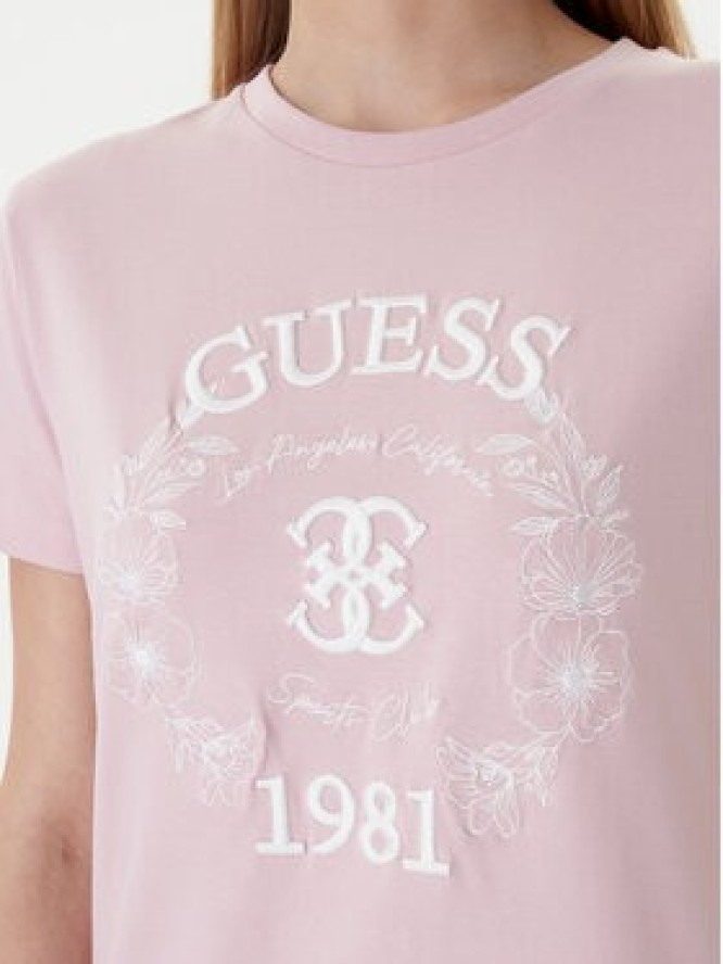 Guess T-Shirt V6RI12 J1314 Różowy Regular Fit